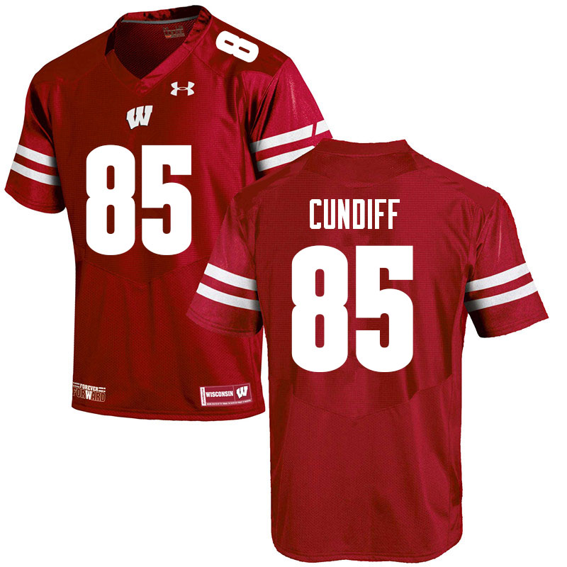 Wisconsin Badgers Men's #85 Clay Cundiff NCAA Under Armour Authentic Red College Stitched Football Jersey QY40F52TC
